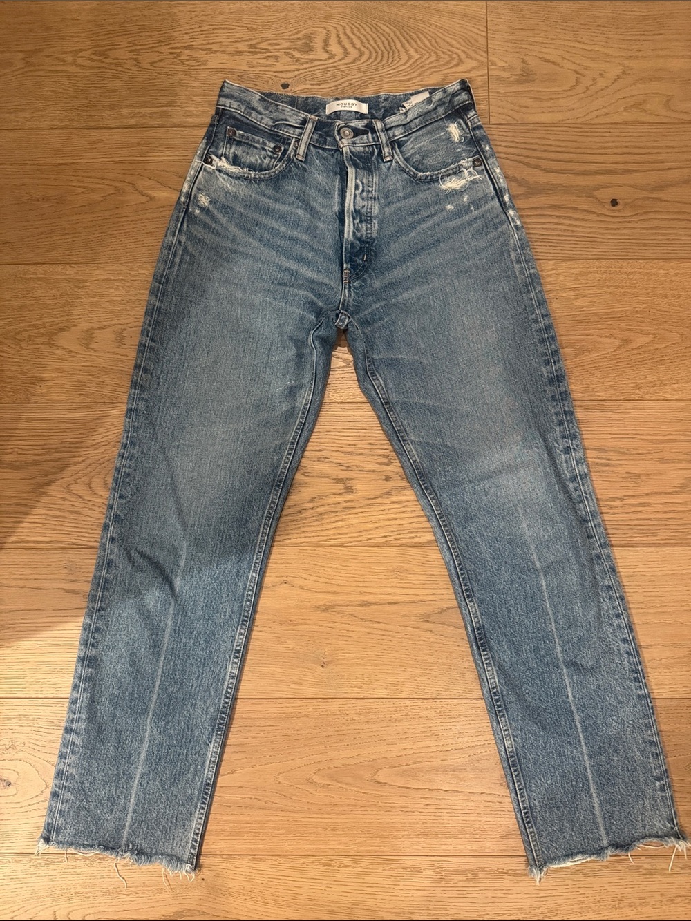 Moussy Women's Light Blue Straight-Leg Jeans